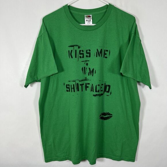 Dropkick Murphys Kiss Me Im Shi*faced Tour T Shirt Adult Size XL Green FOTL Best - Picture 1 of 8